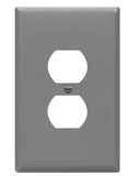 Enerlites 8821O-GY Duplex Receptacle One-Gang Wall Plate, Oversize, Gray