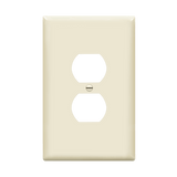 Enerlites 8821O-LA Duplex Receptacle One-Gang Wall Plate, Over-Size, Light Almond Finish