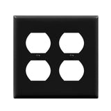 Enerlites 8822-BK 2-Gang Screwless Duplex Outlet Cover Plate Black