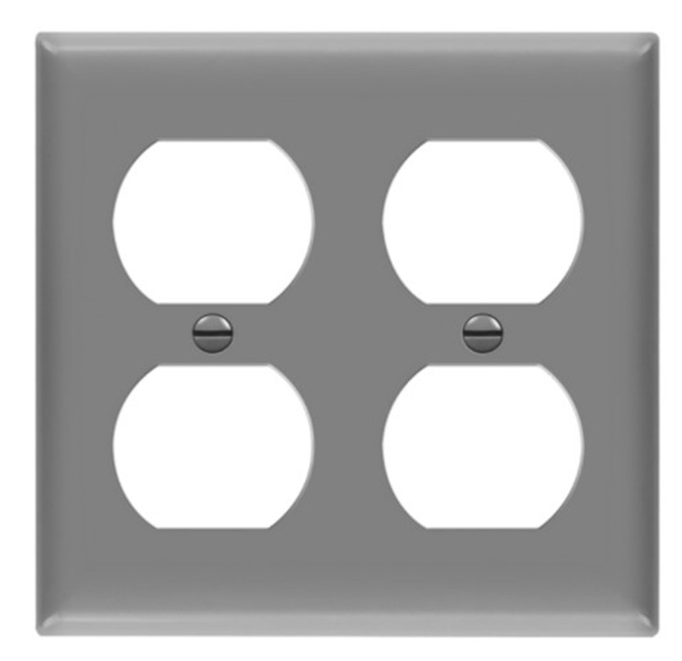 Enerlites 8822-GY Duplex Receptacle Two-Gang Wall Plate, Gray