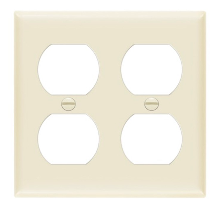 Enerlites 8822-LA Duplex Receptacle Two-Gang Wall Plate, Light Almond