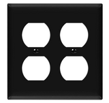 Enerlites 8822M-BK Duplex Receptacle Two-Gang Wall Plate, Mid-Size, Black