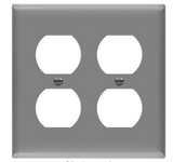 Enerlites 8822M-GY Duplex Receptacle Two-Gang Wall Plate, Mid-Size, Gray