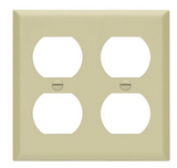 Enerlites 8822M-I Duplex Receptacle Two-Gang Wall Plate, Mid-Size, Ivory