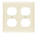 Enerlites 8822M-LA Duplex Receptacle Two-Gang Wall Plate, Mid-Size, Light Almond