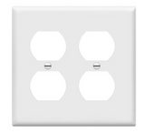 Enerlites 8822M-W Duplex Receptacle Two-Gang Wall Plate, Mid-Size, White