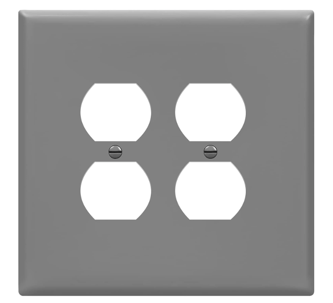 Enerlites 8822O-GY Double Duplex Receptacle Cover, Two-Gang Outlet Wall Plate, Over-Size, Gray