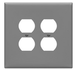 Enerlites 8822O-GY Double Duplex Receptacle Cover, Two-Gang Outlet Wall Plate, Over-Size, Gray