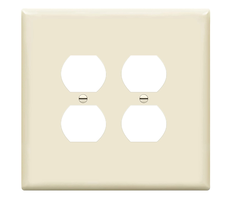 Enerlites 8822O-LA Double Duplex Receptacle Cover, Two-Gang Outlet Wall Plate, Over-Size, Light Almond