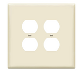 Enerlites 8822O-LA Double Duplex Receptacle Cover, Two-Gang Outlet Wall Plate, Over-Size, Light Almond