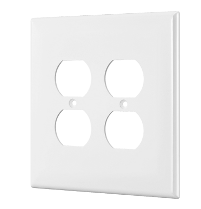 Enerlites 8822O-W Double Duplex Receptacle Cover, Two-Gang Outlet Wall Plate, Over-Size, White