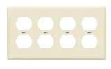 Enerlites 8824-LA Quad Duplex Receptacle Four-Gang Electrical Outlet Wall Plate, Light Almond