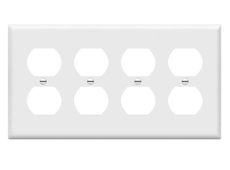 Enerlites 8824-W Quad Duplex Receptacle Four-Gang Electrical Outlet Wall Plate, White
