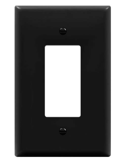 Enerlites 8831O-BK Decorator/ GFCI One-Gang Wall Plate, Over-Size, Black