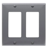 Enerlites 8832-GY Decorator/ GFCI Two-Gang Wall Plate, Gray