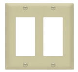 Enerlites 8832-I Decorator/ GFCI Two-Gang Wall Plate, Ivory