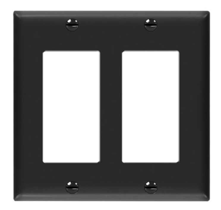 Enerlites 8832M-BK Decorator/ GFCI Two-Gang Mid-Size Wall Plate, Black