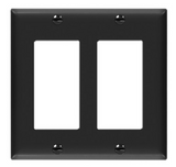 Enerlites 8832M-BK Decorator/ GFCI Two-Gang Mid-Size Wall Plate, Black