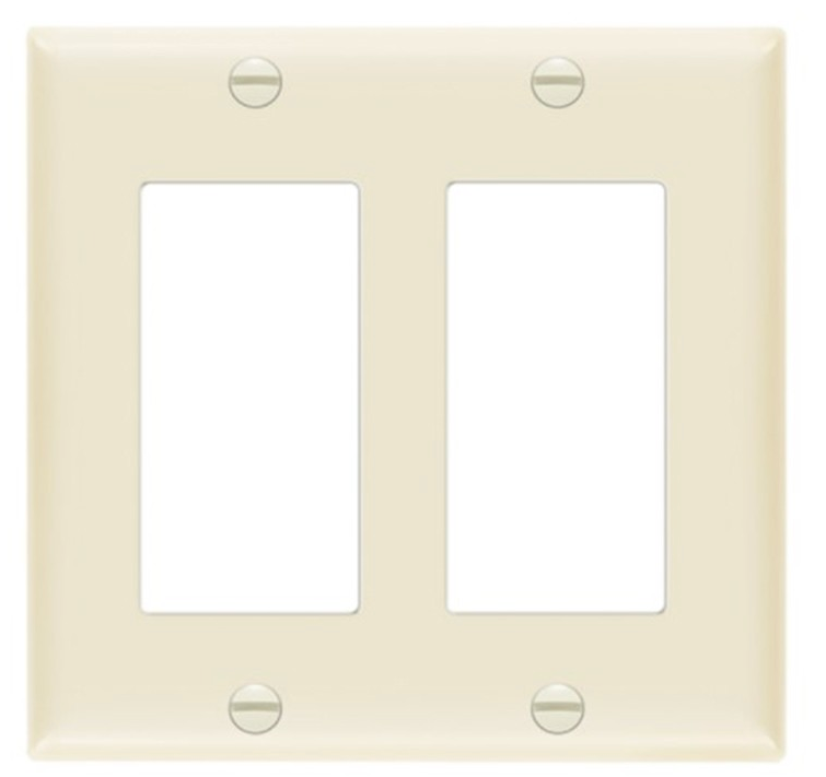 Enerlites 8832M-LA Decorator/ GFCI Two-Gang Mid-Size Wall Plate, Light Almond