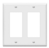 Enerlites 8832M-W Decorator/ GFCI Two-Gang Mid-Size Wall Plate, White