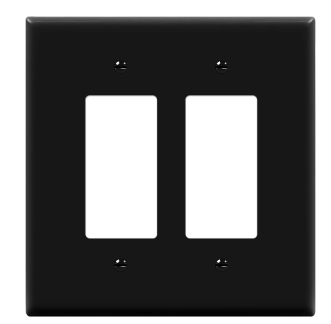 Enerlites 8832O-BK Double Decorator Switch Cover, Two-Gang Over-Size Wall Plate, Black