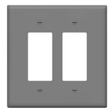 Enerlites 8832O-GY Double Decorator Switch Cover, Two-Gang Over-Size Wall Plate, Gray