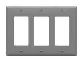 Enerlites 8833-GY Decorator/ GFCI Three-Gang Wall Plate, Gray