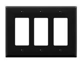 Enerlites 8833M-BK Triple Decorator Switch Cover, Three Gang Mid-Size Wall Plate, Black