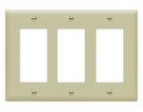 Enerlites 8833M-I Triple Decorator Switch Cover, Three Gang Mid-Size Wall Plate, Ivory