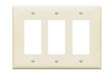 Enerlites 8833M-LA Triple Decorator Switch Cover, Three Gang Mid-Size Wall Plate, Light Almond