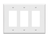 Enerlites 8833-W Triple Decorator / GFCI Three Gang Wall Plate, White