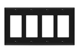 Enerlites 8834-BK Decorator / GFCI Four-Gang Wall Plate, Black