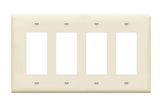 Enerlites 8834M-LA Quadruple Decorator Switch Cover, Four-Gang Oulet Wall Plate, Mid-Size, Light Almond