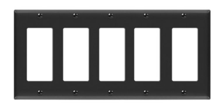 Enerlites 8835-BK Deceorator / GFCI Five-Gang Wall Plate, White