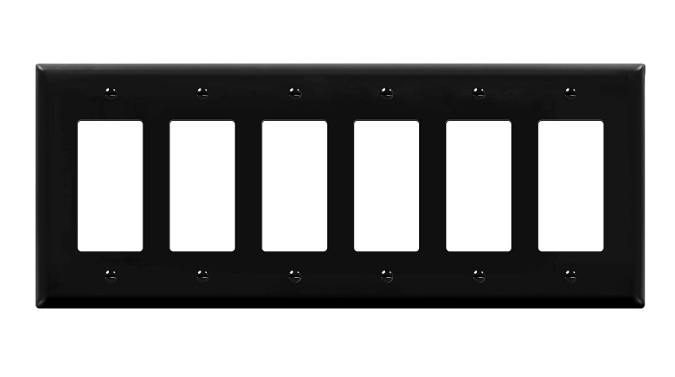 Enerlites 8836M-GY Decorator Switch Cover, Mid-Size Six Gang Outlet Wall Plate, Gray