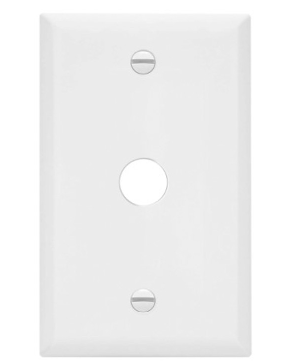 Enerlites 8861-I Plastic Wall Plates One-Gang Phone Cable Cover - 0.625" Diameter, Ivory