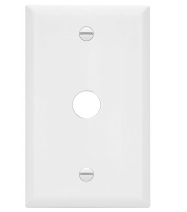 Enerlites 8861-W Plastic Wall Plates One-Gang Phone Cabl;e Cover - 0.625" Diameter, White