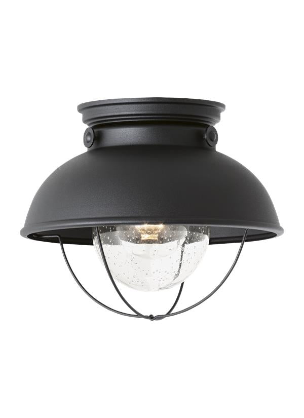 Generation Lighting Sebring 1 light black outdoor flush mount ceiling light
