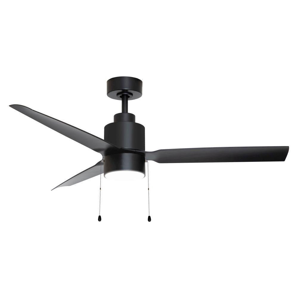 Maxim Lighting 88707BKWN Falcon 3 Blade 52 inch Black Ceiling Fan with Light Kit Angle View