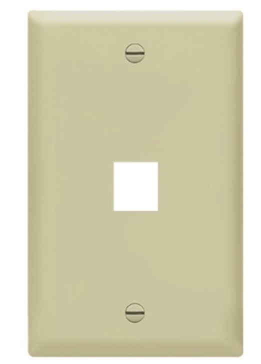 Enerlites 8871-I Multimedia Face Plates 1-Port 1-Gang Keystone, Ivory
