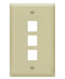 Enerlites 8873-I Multimedia Face Plates 3-Port 1-Gang Keystone, Ivory