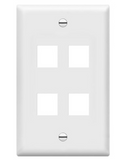 Enerlites 8874-W Multimedia Face Plates 4-Port 1-Gang Keystone, White