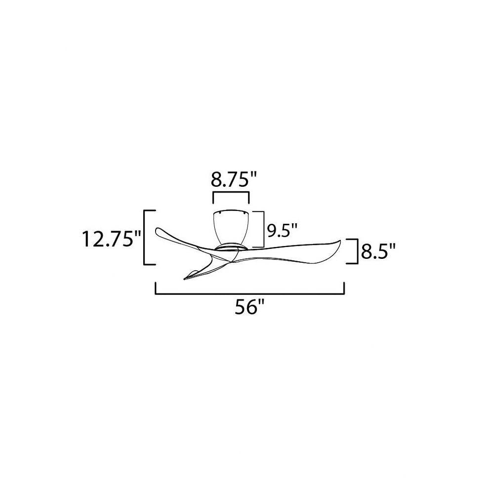 Maxim Lighting 88753MW Keanu Outdoor Ceiling Fan Dimensions Diagram