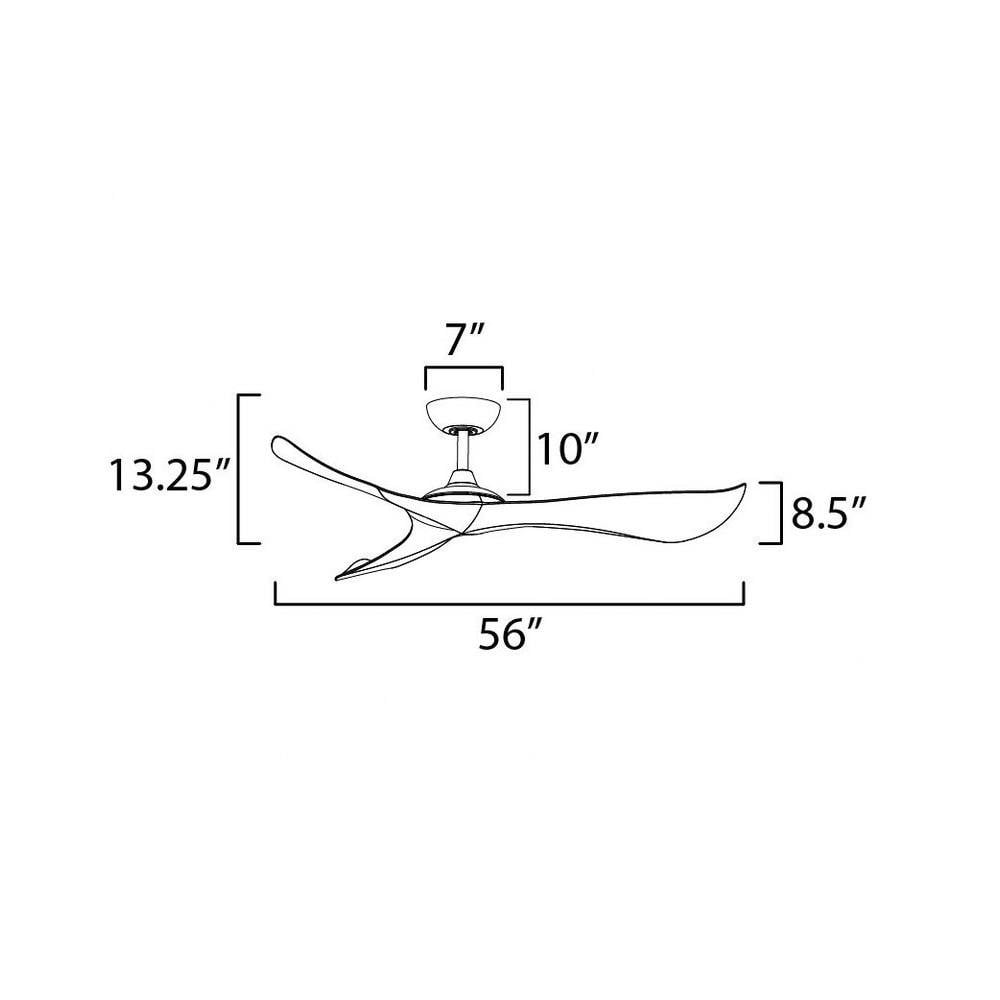 Maxim Lighting 88754BK Keanu 56 Inch Black Outdoor Ceiling Fan Dimensions Diagram