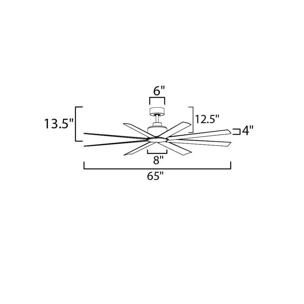 Maxim Lighting 88766BK Condor Ceiling Fan Dimensions Diagram