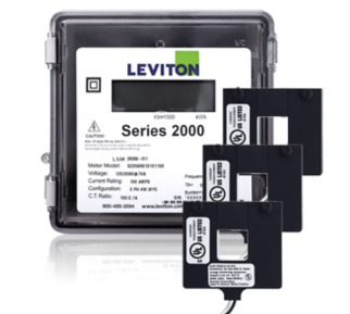 Leviton 2O208-1W Submeter, Outdoor, 120/208v, 3 Phase 4 Wire, Max 100a, 3 Split Core Current Transformers, Electric Meter Kit