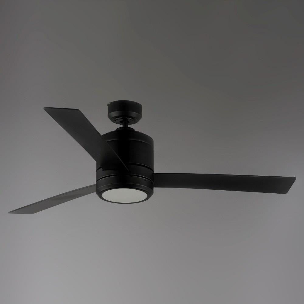Maxim Lighting 88806SN Tanker 52 Inch Satin Nickel Ceiling Fan with LED Light Kit - Installed Lit View