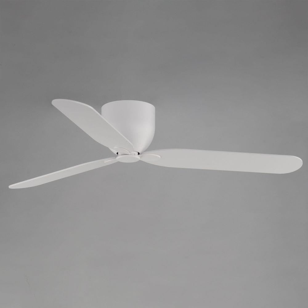 Maxim Lighting 88808MW Lowell 3 Blade 52 Inch Matte White Hugger Ceiling Fan - Side Angle View