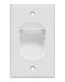 Enerlites 8881-W Single Gang Recessed Cable Wall Plate, White