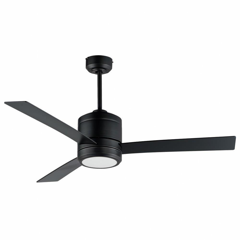 Maxim Lighting 88816BK Tanker 3 Blade 52 inch Black Outdoor Ceiling Fan with Light Kit - Angle View